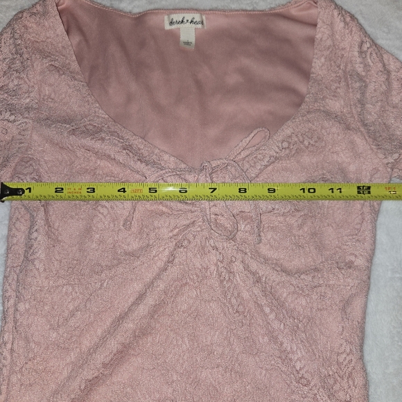 Pink Lace Bell Sleeve Top Y2K Coquette Fairycore Aesthetic [Small] - Picture 9 of 10